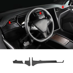 3P For Tesla Model S 2012-2019 Carbon Fiber ABS Center Console Trim Strip Cover - Foto 1 di 8