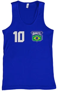 Threadrock Men's Team Brazil Soccer Tank Top Brazilian Football - Picture 1 of 7