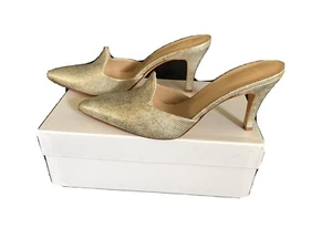 Maryam Nasser Zadeh Calf Snake Print Leather High Heel Pierre Mule Size 41 - Picture 1 of 9