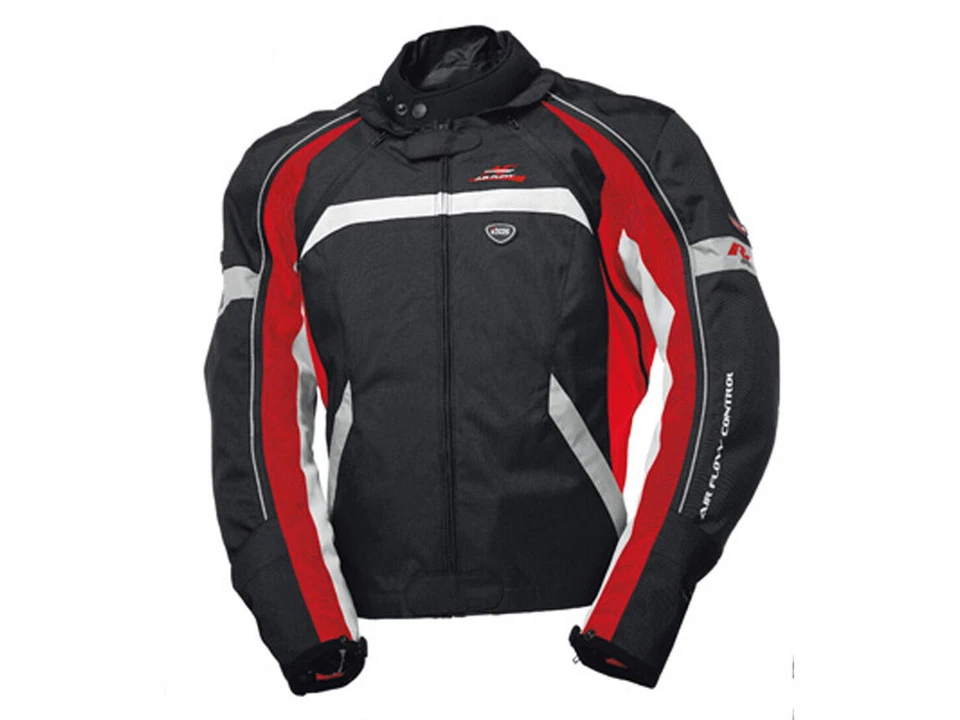 iXS Textiljacke Malone | Schwarz-Rot-Weiß | Motorradjacke aus Polyester - Bild 1 von 1