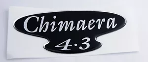 Insignia autoadhesiva efecto negro y cromo con cúpula de gel TVR Chimaera 4.3 116x53 mm - Imagen 1 de 1