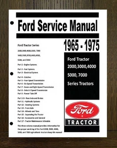 1965-1975 Tractor Service Manual Fits Ford 2000 3000 4000 5000 7000 3400-5550 WS - Picture 1 of 19