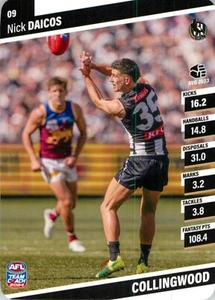 2023 Collingwood Magpies AFL Premiers TeamCoach Card - Nick Daicos - Foto 1 di 3