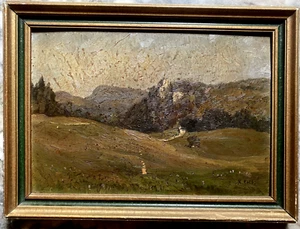 :PINTURA AL ÓLEO PAISAJE DÍA DE VERANO K. KOLB RUINAS DEL CASTILLO ROCA VALLE °¿QUIÉN CONOCE EL LUGAR? - Imagen 1 de 7