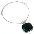 Indian Moss Agate Gemstone 925 Sterling Silver Jewelry Pendant 1.85"