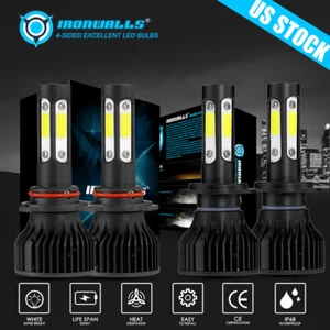 4-sides 9005 H7 LED Headlight High Low Beam 6000K White For Kia Forte 2019-2024 - Bild 1 von 12