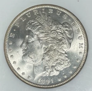 1891 MORGAN SILBER DOLLAR ~ NGC MS 64 ~ SCHÖNE MÜNZE ~ REF #19-004 - Bild 1 von 4