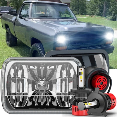 FIT Dodge W150/250/350 D100/150/250/350 Ramcharger Pair 5x7"7x6" LED Headlights - Image 1 of 4