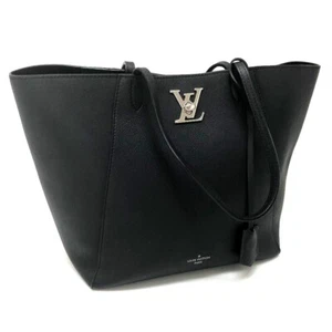 LOUIS VUITTON Lock Me - Bolso de Mano Cabas Bolso de Hombro Cuero Negro M42291 - Imagen 1 de 8