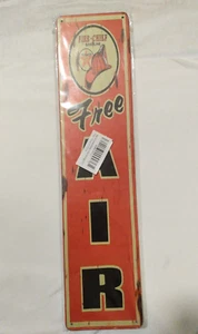 Vintage-Style Red Fire Chief Texaco Gasoline Free Air Tin Sign Retro FLAW 16 X 4 - Picture 1 of 7