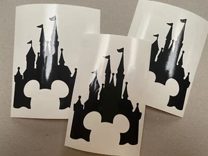 Disney Castle/Mickey Mouse Silhouette Vinyl Sticker - Picture 1 of 2