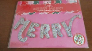 PACKED PARTY~MERRY MERRY CONFETTI MYLAR BALLOON BANNER~NEW - Picture 1 of 4