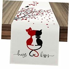 Valentines Day Table Runner, Valentines Table Runner Hugs 
00004000
and Kisses 13" x 72"