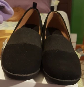 ZAPATOS DE MUJER 6.5 LAURA SCOTT SLIP ON BLACK SUEDE WEDGE HEEL NEW WITH TAGS - Imagen 1 de 8