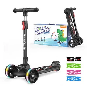 Besrey Monopattino 3 Ruote per 2-10 Anni Ragazze e Ragazzi,Bambino Kick Scooter,Nero - Foto 1 di 12