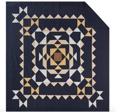 Juego de edredón doble PENDLETON Lace River, edredón de algodón premium con piezas azules con P Foto 1 de 2