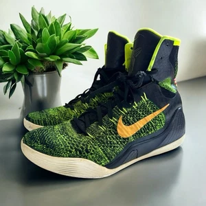 2014 Nike Kobe 9 Elite High Victory SZ 9 Flyknit Green Black Sneakers 630847-077 - Picture 1 of 22