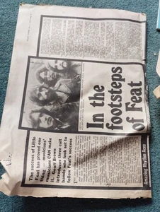 Sk206 Ephemera 1976 folded Article Little Feat - Picture 1 of 1