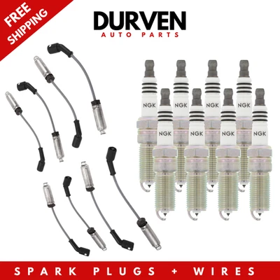 758EE GM AC Delco Spark Wires & NGK Plugs For Chevy Chevrolet Silverado Set of 8 Foto 1 de 4