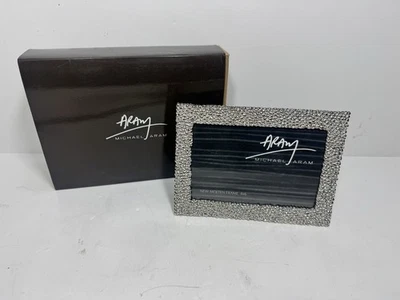 Marco de fotos Michael Aram fundido 4x6 plateado nuevo en caja Foto 1 de 4