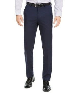 Alfani Mens Slim fit Dress Pants 36 / 30 Navy Blue Solid Stretch - Image 1 of 4