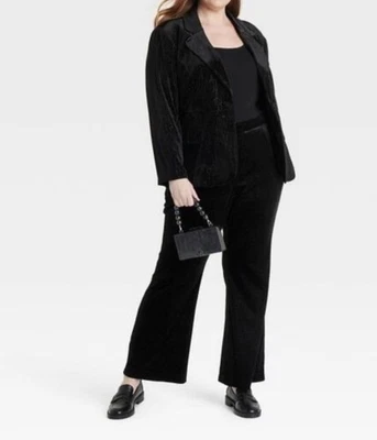 Blazer para mujer Ava & Viv negro con rayas metálicas 1X venta al por menor $40 Foto 1 de 4