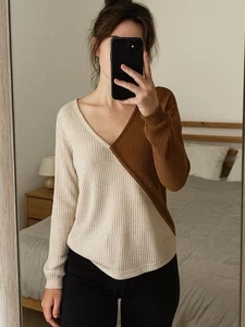 Shein Women’s Block Colour Knitted Jumper Size M - Picture 1 of 8