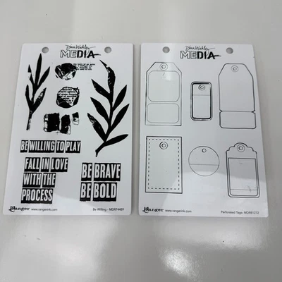 Carimbos de borracha Ranger Dina Wakley Media - Etiquetas perfuradas e dispostas - Imagem 1 de 4