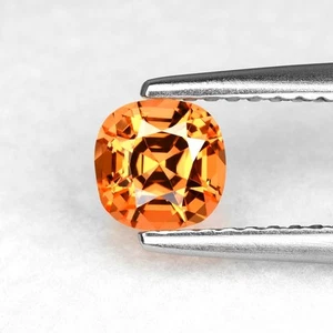 0,83ct FANTASTISCHER 5,2mm QUADRATISCHER KISSENSCHLIFF FANTA ORANGE SPESSARTIT GRANAT - Bild 1 von 1