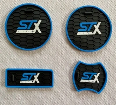 PUMA ST-LINE X (2020 - 2024)  (4 PIECE'S) INTERIOR CUP HOLDER PAD SET - BLUE - Image 1 of 4