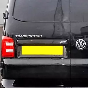 For VW T5, T5.1 Barn Door Rear Number Plate Unit - Deep Black Painted and Ready - Picture 1 of 7
