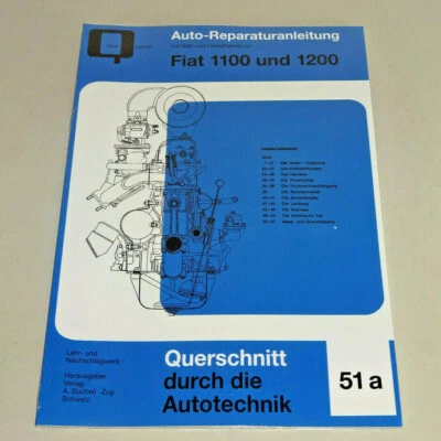 Coche Manual de Reparación / Manual para Mantenimiento - Fiat 1100 Y Fiat 1200 - Imagen 1 de 2