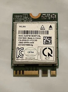 DW1820 WLAN WiFi Wireless 802.11ac NGFF Netzwerkmodul Karte QCNFA344A D4V21 - Bild 1 von 4