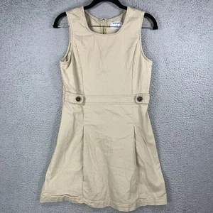 Old Navy Dress Girls XXL 18 Stretch Sleeveless ALine Zip Beige Soft Chino Feel - Picture 1 of 11