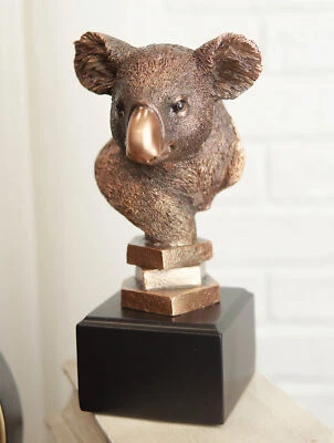 Ebros Exotic Australian Koala Bear Head Bust Statue Bronze Electroplated Finish - Image 1 of 4