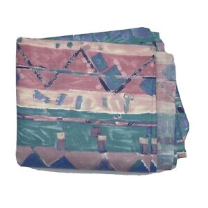 Vtg 1993 Cyrus Clark Chintz Teflon Fabric 55" x 4 Yards Abstract Pink Blue Green