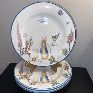 ZRIKE WORLD OF BEATRIX POTTER PETER RABBIT EASTER BUNNY 4 DINNER PLATES DISHES - Picture 1 of 3