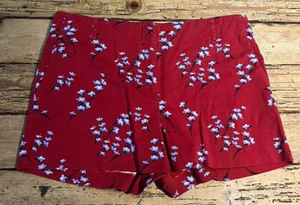 Loft Womens Size 6 Red Floral Casual Shorts - Picture 1 of 5