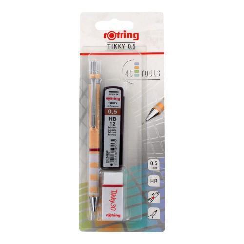 Rotring Tikky Mechanical Pencil Starter Kit, 0.5mm, Orange (S0904810)