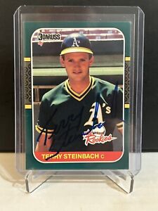 1987 Donruss The Rookies Terry Steinbach Signed #26 Auto Autograph Card A’s RC