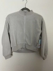 Z by Zella Gray Zip Up Fleece Athletic Jacket Girl's Large (10-12) NWT - Picture 1 of 6