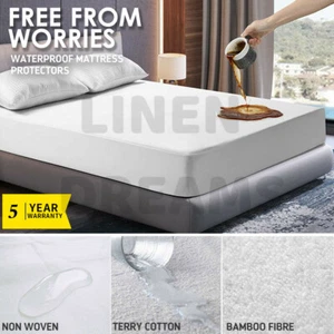 All Size Fully Fitted Bamboo Fibre Waterproof Mattress Protector Cover Cotton - Picture 1 of 32