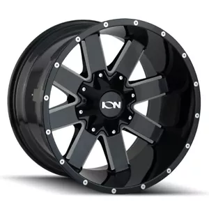 ION ALLOY 141 Rim 20X9 8X165.1 Offset 18 Black W/Milled Spokes (Quantity of 1) - Picture 1 of 2
