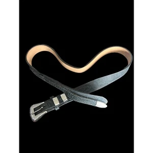 Vintage Woman’s Nocona Belt Co S 181 Black Belt Size 36 Leather Southwestern - Picture 1 of 5