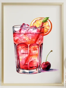 Cherries Wall Art Print, Cherry Kitchen Art Print, Food Home Decor Art #02 - Picture 1 of 2