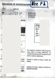 TABELLA DI PROGRAMMAZIONE ESN TELEFONO  E-TACS - NEC P4 - Picture 1 of 1