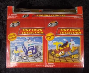 Hot Zone Tiny Town Collection Police Station Construction Site 3 Bonus Vehicles - Picture 1 of 3