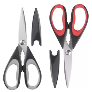 2Pack Heavy Duty Kitchen Scissors Stainless Steel Soft Grip Multi Purpose Shears - Picture 1 of 5