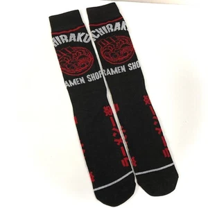 new ICHIRAKU RAMEN SHOP SOCKS black red naruto shippuden kanji japanese MEN CREW - Picture 1 of 2