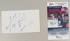 Tarjeta Patinadora Firmada Autografiada 3x5 JSA Cert Figura Patinadora Medalla de Oro - Imagen 1 de 1